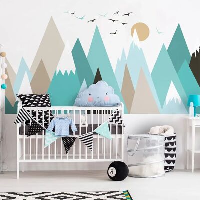 Autocollants Muraux Montagnes Scandinaves - 50x75cm Autocollants Muraux Montagnes Scandinaves - 50x75cm