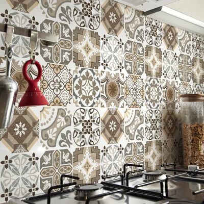 Ambiance Wall Sticker 9 Cement Tiles Decor - 30x30cm Ambiance Wall Sticker 9 Cement Tiles Decor - 30x30cm