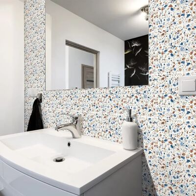 Naklejki Ambiance Terrazzo z cementu na ścianę - 24 szt Naklejki Ambiance Terrazzo z cementu na ścianę - 24 szt