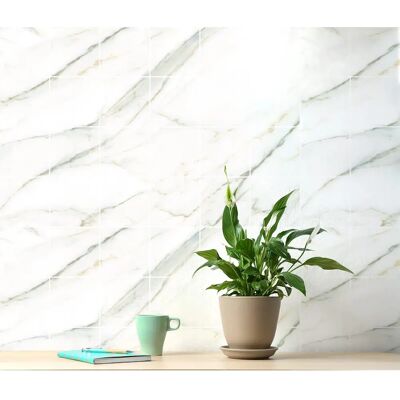 Pegatinas de Pared Mármol Blanco Ambiance - 24 Pegatinas 10x10cm Pegatinas de Pared Mármol Blanco Ambiance - 24 Pegatinas 10x10cm