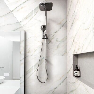 Autocollant Mur Ambiance Effet Marbre Blanc - 30 pièces - Publicité Autocollant Mur Ambiance Effet Marbre Blanc - 30 pièces - Publicité