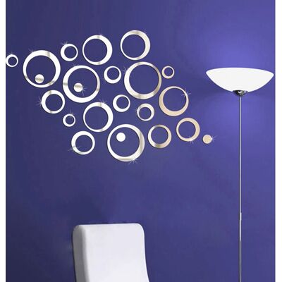 Autocollant mural anneaux miroir AMBIANCE STICKER - Facile à poser - 50x75cm - Publicité Autocollant mural anneaux miroir AMBIANCE STICKER - Facile à poser - 50x75cm - Publicité