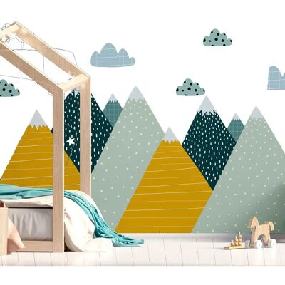 Adesivo Murale Montagne Scandinave - 120x180cm Adesivo Murale Montagne Scandinave - 120x180cm