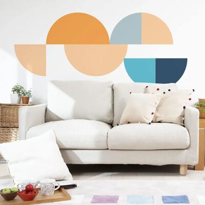 AMBIANCE STICKER Adesivo Murale Cerchi Astratti - 120x120cm AMBIANCE STICKER Adesivo Murale Cerchi Astratti - 120x120cm