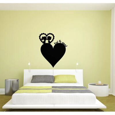 Autocollant Murale Cœur Toi & Moi - 110x90cm Autocollant Murale Cœur Toi & Moi - 110x90cm