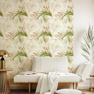 Ambiance Klistermärken Pastellgrön Tropisk Palm Tapet - 300x60cm Ambiance Klistermärken Pastellgrön Tropisk Palm Tapet - 300x60cm