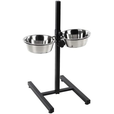 Flamingo Hundefutterständer - Höhenverstellbar, 2 Schalen, H-Form Flamingo Hundefutterständer - Höhenverstellbar, 2 Schalen, H-Form