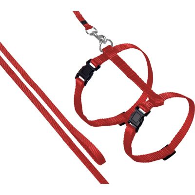 Harnais et Laisse pour Chat - Rouge - 1,10m - Publicité Harnais et Laisse pour Chat - Rouge - 1,10m - Publicité