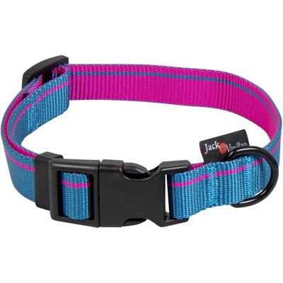 Collier pour chien Jack and Vanilla Bleu/Rose - Nylon - Réglable - 47cm Collier pour chien Jack and Vanilla Bleu/Rose - Nylon - Réglable - 47cm