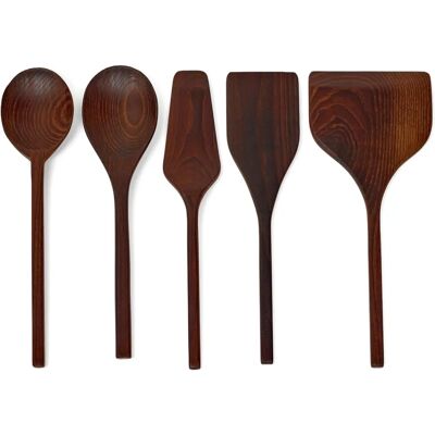 Utensili da Cucina in Legno Puro Serax Naessens - Set di 5 Utensili da Cucina in Legno Puro Serax Naessens - Set di 5