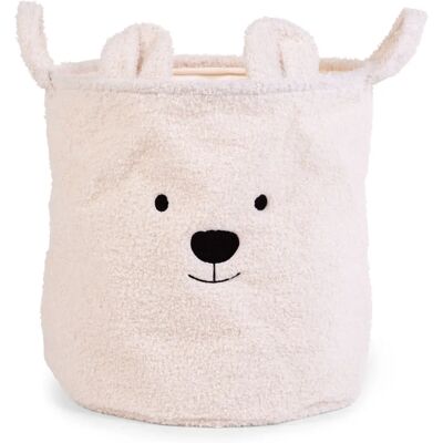 Panier de linge Teddy Childhome - Blanc, 40x40x40cm - Publicité Panier de linge Teddy Childhome - Blanc, 40x40x40cm - Publicité