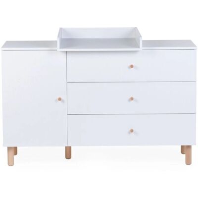Cassettiera e Fasciatoio Wonder White di Childhome - Chiusura silenziosa, Tappetino removibile Cassettiera e Fasciatoio Wonder White di Childhome - Chiusura silenziosa, Tappetino removibile