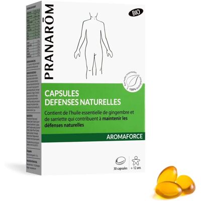 Pranarôm Capsules Défenses Bio - Huiles Essentielles Gingembre Thym - Complément Alimentaire - Publicité Pranarôm Capsules Défenses Bio - Huiles Essentielles Gingembre Thym - Complément Alimentaire - Publicité