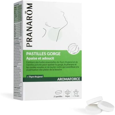 PRANAROM Aromaforce Pastilles Gorge - Soulagement & Apaisement - Publicité PRANAROM Aromaforce Pastilles Gorge - Soulagement & Apaisement - Publicité