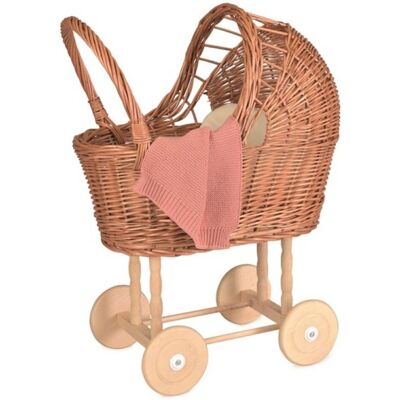 Egmont Toys - Poussette en rotin pour poupée avec couverture en tricot - 700055 Egmont Toys - Poussette en rotin pour poupée avec couverture en tricot - 700055