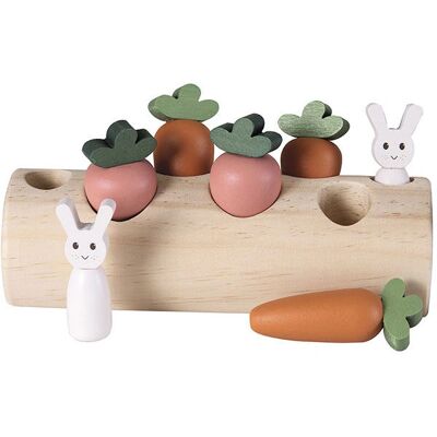 Egmont Toys Królik i Warzywa w Kłodzie - Edukacyjna Zabawka z Drewna dla 18+ miesięcy Egmont Toys Królik i Warzywa w Kłodzie - Edukacyjna Zabawka z Drewna dla 18+ miesięcy
