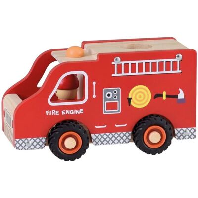Egmont Toys - Drewniany wóz strażacki z gumowymi kołami Egmont Toys - Drewniany wóz strażacki z gumowymi kołami