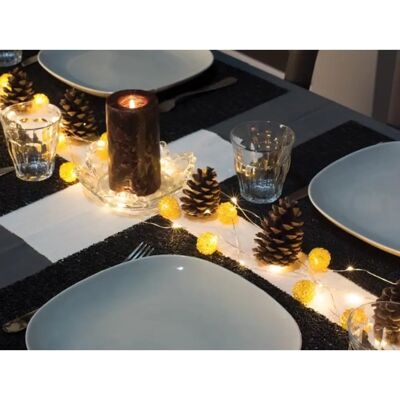 Light Creations Microlight LED - gevlochten metalen draad - 10 m - 90 LEDs - warm wit - doorzichtig kabel Light Creations Microlight LED - gevlochten metalen draad - 10 m - 90 LEDs - warm wit - doorzichtig kabel