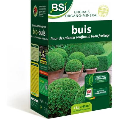 Engrais bio BSI pour buis - Action longue durée - 4kg - Publicité Engrais bio BSI pour buis - Action longue durée - 4kg - Publicité