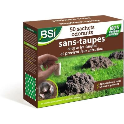 BSI - Repelente natural para topos - Dura 3 meses - 50 bolsas BSI - Repelente natural para topos - Dura 3 meses - 50 bolsas