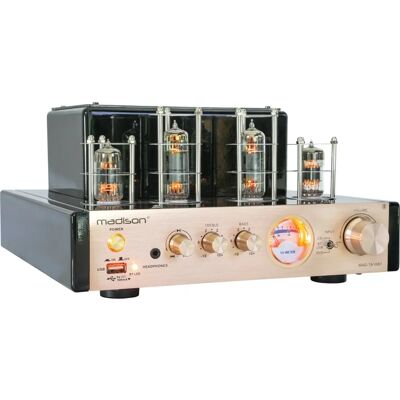 Madison MAD-TA10BT Amplificateur Vintage à Lampes - 2x25W - Publicité Madison MAD-TA10BT Amplificateur Vintage à Lampes - 2x25W - Publicité