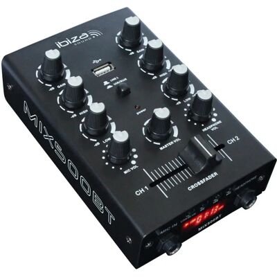 Ibiza Mix500BT Kompakter 2-Kanal Mixer mit Bluetooth & USB Ibiza Mix500BT Kompakter 2-Kanal Mixer mit Bluetooth & USB