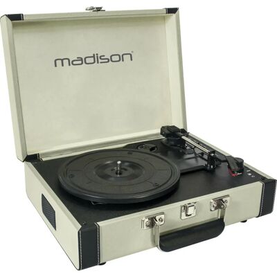 Tourne-disque Rétro Crème Madison - Bluetooth & USB - Publicité Tourne-disque Rétro Crème Madison - Bluetooth & USB - Publicité