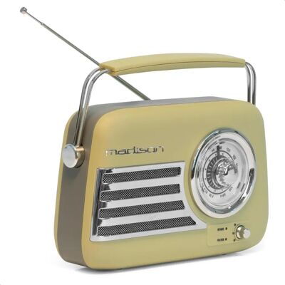 Radio Retro Madison con Bluetooth e FM - Portatile, Verde Oliva Radio Retro Madison con Bluetooth e FM - Portatile, Verde Oliva