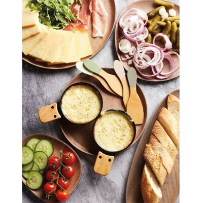 Set de 4 Spatules en Bambou Point Virgule - 13cm - Outil de Cuisine - Publicité Set de 4 Spatules en Bambou Point Virgule - 13cm - Outil de Cuisine - Publicité