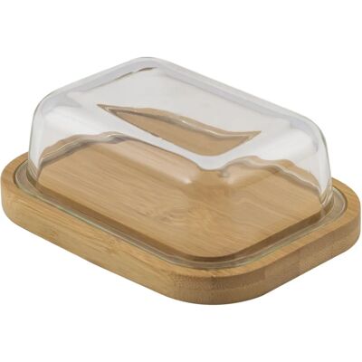 Assiette à beurre Point Virgule avec couvercle en bambou et verre - Ustensiles de cuisine - Publicité Assiette à beurre Point Virgule avec couvercle en bambou et verre - Ustensiles de cuisine - Publicité