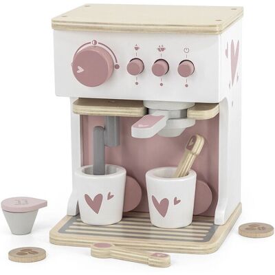 Label Label Roze Houten Espressomachine - Rollenspel Speelgoed Label Label Roze Houten Espressomachine - Rollenspel Speelgoed