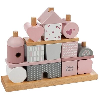 Label LLWT-25088 Pink Spielzeug Bausteine - Holzbausteine Label LLWT-25088 Pink Spielzeug Bausteine - Holzbausteine