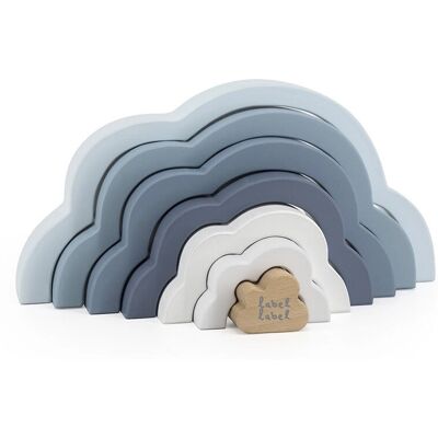 Label Label Blaue Holz Regenbogen Bausteine - Spielzeug Bausteine für Kinder Label Label Blaue Holz Regenbogen Bausteine - Spielzeug Bausteine für Kinder