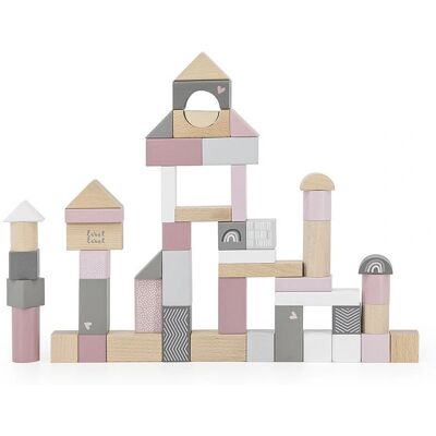 Label Label LLWT-25347 Blocchi di Legno Rosa - Set di Costruzioni Label Label LLWT-25347 Blocchi di Legno Rosa - Set di Costruzioni