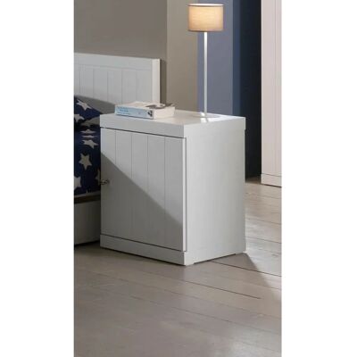 Vipack Robin Nachttisch - Weiß MDF, Umkehrbare Tür, Innenregal Vipack Robin Nachttisch - Weiß MDF, Umkehrbare Tür, Innenregal