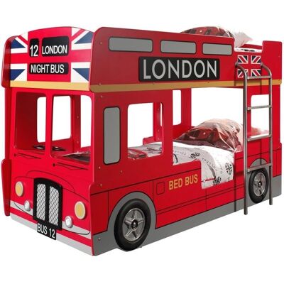 Vipack London Etagenbett - Rot, 90x200cm, Kinder, LED-Beleuchtung Vipack London Etagenbett - Rot, 90x200cm, Kinder, LED-Beleuchtung