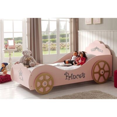 Vipack Prinzessinnen-Kutsche Kinderbett - 90x200cm, Rosa, Märchenmotiv Vipack Prinzessinnen-Kutsche Kinderbett - 90x200cm, Rosa, Märchenmotiv