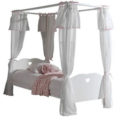 Vipack Amori Himmelbett - 90x200cm, Weiß, Elegant Vipack Amori Himmelbett - 90x200cm, Weiß, Elegant