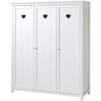 Vipack Amori Weiß Kleiderschrank - FSC-zertifiziert, 3-türig, Kinderzimmer Vipack Amori Weiß Kleiderschrank - FSC-zertifiziert, 3-türig, Kinderzimmer
