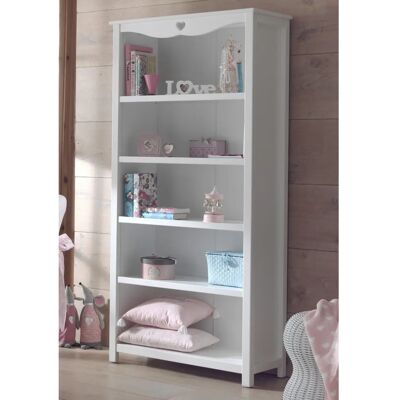 Vipack Amori Bücherregal - Herz Ausschnitt - Weiß - 90x40x190cm Vipack Amori Bücherregal - Herz Ausschnitt - Weiß - 90x40x190cm