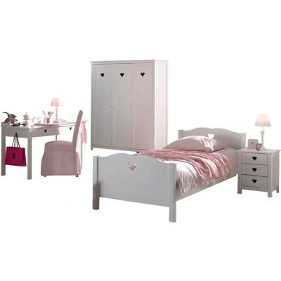 Vipack - Ensemble Chambre Amori avec Détails en Cœur - Mobilier de Chambre - Publicité Vipack - Ensemble Chambre Amori avec Détails en Cœur - Mobilier de Chambre - Publicité