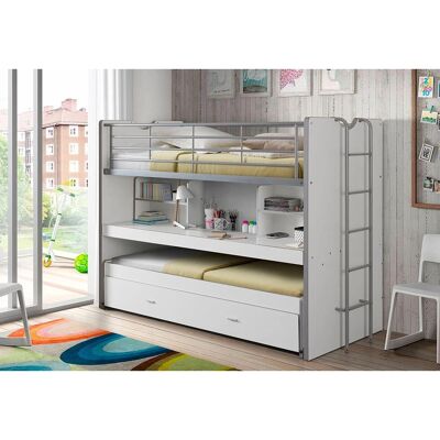 Vipack Bonny Weiß Hochbett mit Schreibtisch - Kinder Platzsparend Vipack Bonny Weiß Hochbett mit Schreibtisch - Kinder Platzsparend
