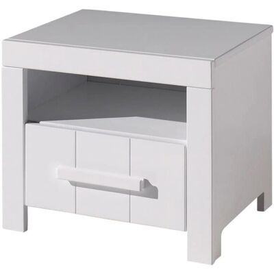 Mesita de noche Vipack - Blanco, MDF, 50x38x42cm - Mesilla de noche Mesita de noche Vipack - Blanco, MDF, 50x38x42cm - Mesilla de noche