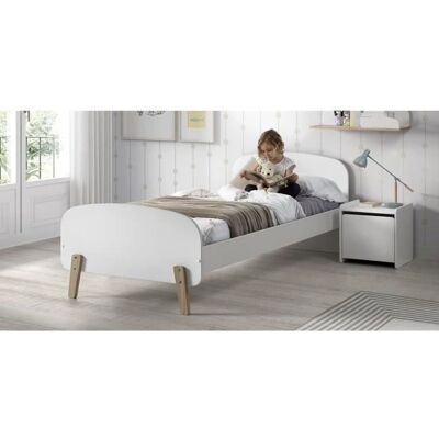 Ensemble lit et chevet Vipack KIDDY - Blanc - Publicité Ensemble lit et chevet Vipack KIDDY - Blanc - Publicité