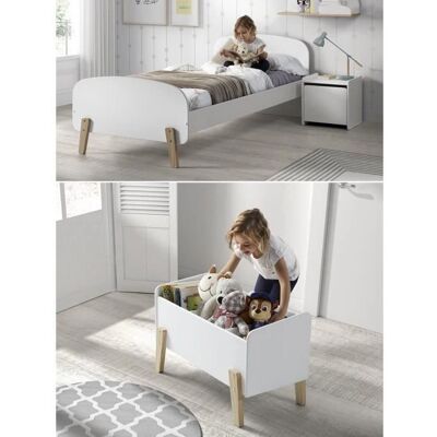Ensemble chambre enfant Vipack Kiddy - Blanc - 90x200 cm - Publicité Ensemble chambre enfant Vipack Kiddy - Blanc - 90x200 cm - Publicité
