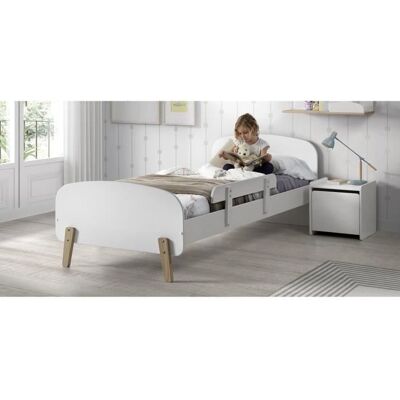 Ensemble Lit Enfant KIDDY Blanc - 90x200 cm - Barrière & Nuits - Publicité Ensemble Lit Enfant KIDDY Blanc - 90x200 cm - Barrière & Nuits - Publicité
