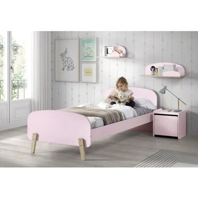 KIDDY 90x200 Rose Design Scandinave - Pack Lit Enfant - Publicité KIDDY 90x200 Rose Design Scandinave - Pack Lit Enfant - Publicité