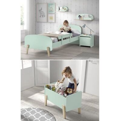 Ensemble chambre enfant KIDDY vert menthe - Style scandinave 90x200cm - Publicité Ensemble chambre enfant KIDDY vert menthe - Style scandinave 90x200cm - Publicité
