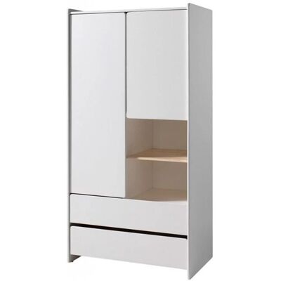 Armoire enfant Kiddy de Vipack - 2 portes, MDF, Blanc - Publicité Armoire enfant Kiddy de Vipack - 2 portes, MDF, Blanc - Publicité