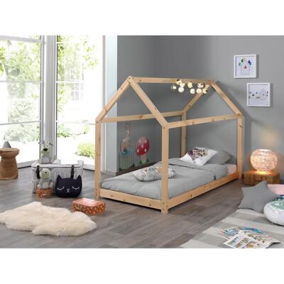 VIPACK Cabane Letto per Bambini - Legno di Pino Naturale 90x200cm VIPACK Cabane Letto per Bambini - Legno di Pino Naturale 90x200cm